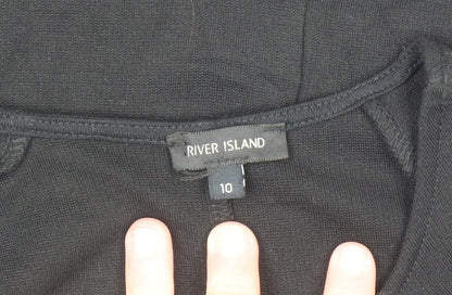 River Island Womens Black Size 10 Fit & Flare Knee Length Dress