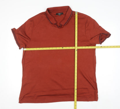 Marks and Spencer Men’s Brown XL Cotton Short Sleeve Polo Shirt