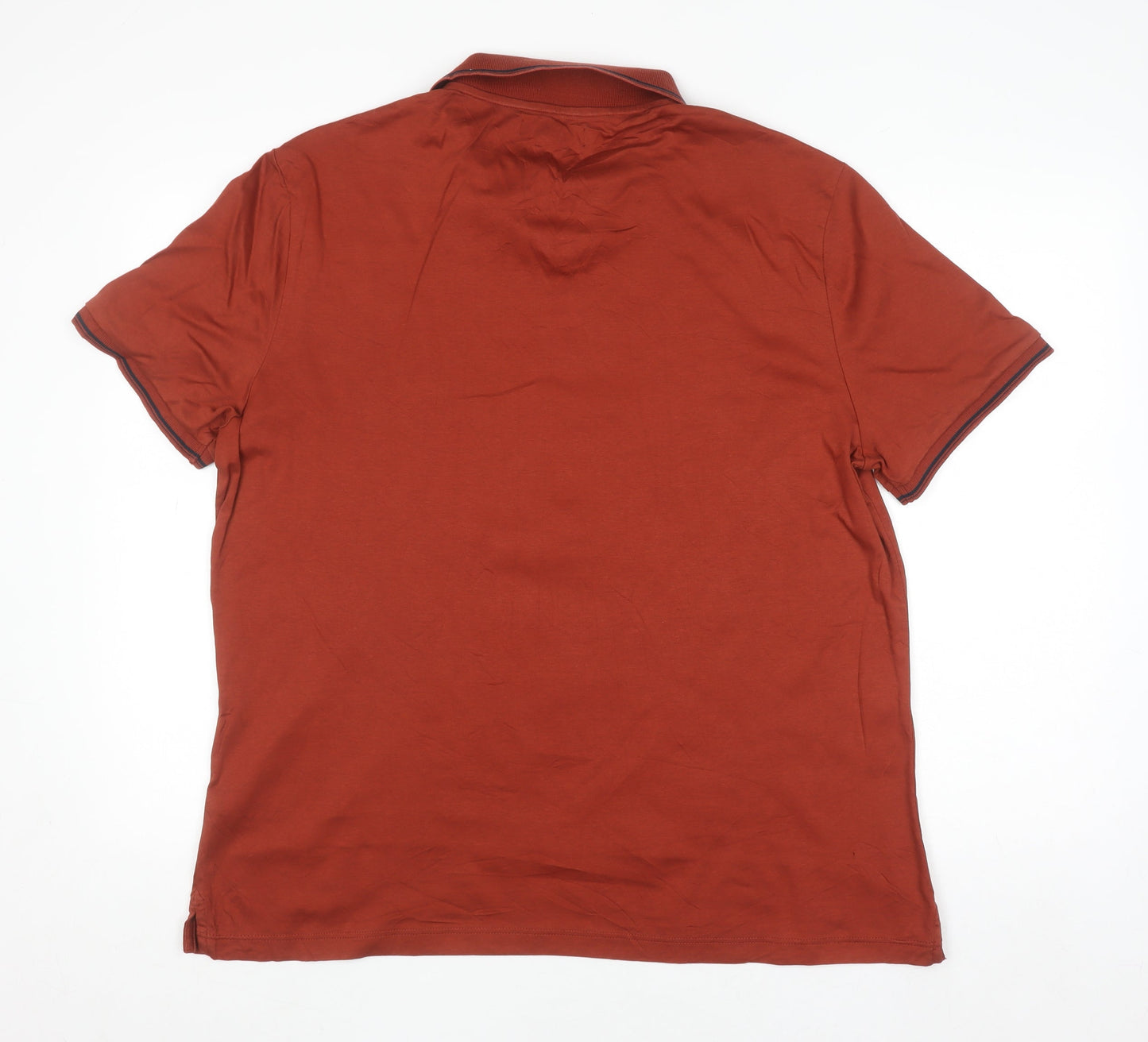 Marks and Spencer Men’s Brown XL Cotton Short Sleeve Polo Shirt