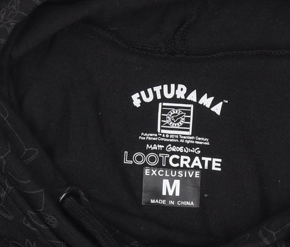 Lootcrate Futurama Men's Black Short Sleeve Pullover Hoodie M