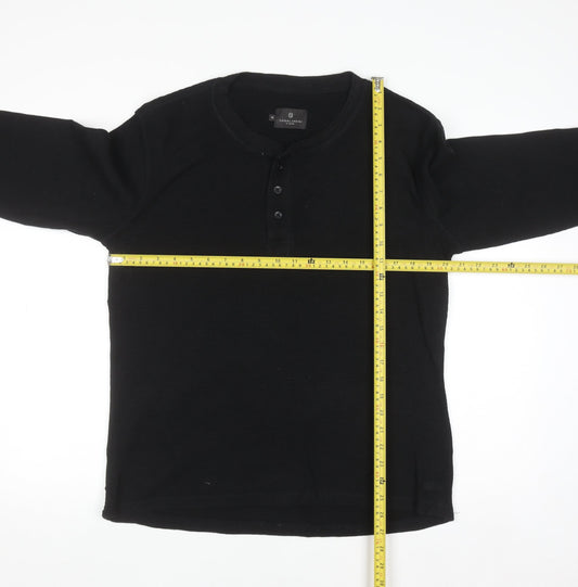 Casual Friday by Blend Men's Black Henley Long Sleeve Jumper M