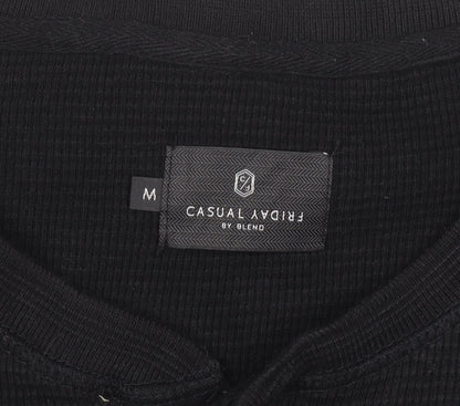 Casual Friday by Blend Men's Black Henley Long Sleeve Jumper M