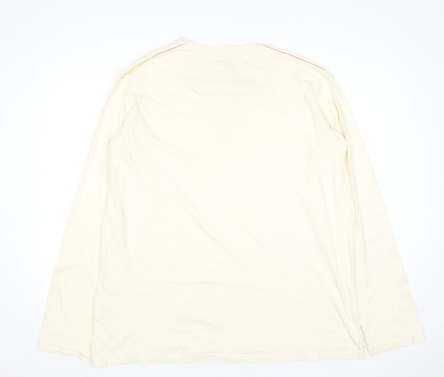 Joe Browns Men's Ivory 2XL Long Sleeve Henley Cotton Casual Top