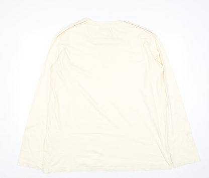 Joe Browns Men's Ivory 2XL Long Sleeve Henley Cotton Casual Top