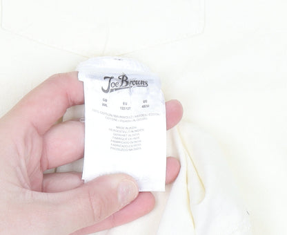 Joe Browns Men's Ivory 2XL Long Sleeve Henley Cotton Casual Top