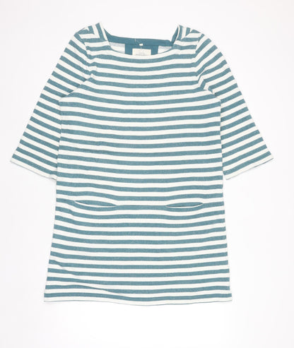 Seasalt Cornwall Women’s Blue Striped Shift Dress Size 12 Cotton