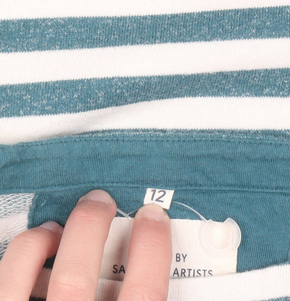 Seasalt Cornwall Women’s Blue Striped Shift Dress Size 12 Cotton