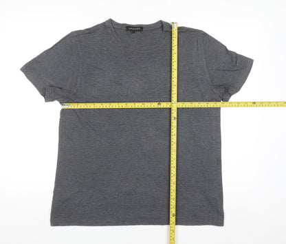 Jaeger Men's Grey Cotton Crew Neck Short Sleeve T-Shirt Size L