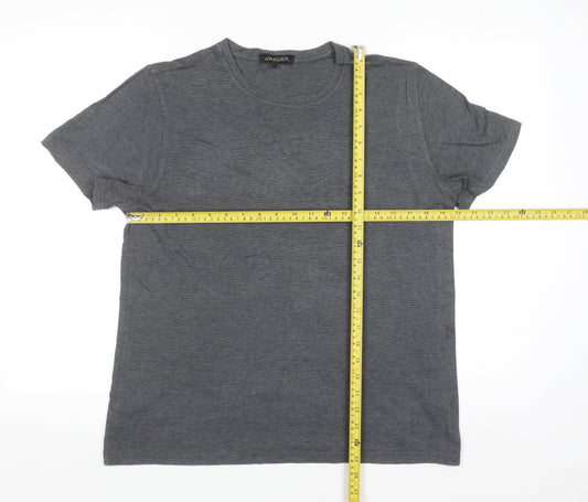 Jaeger Men's Grey Cotton Crew Neck Short Sleeve T-Shirt Size L