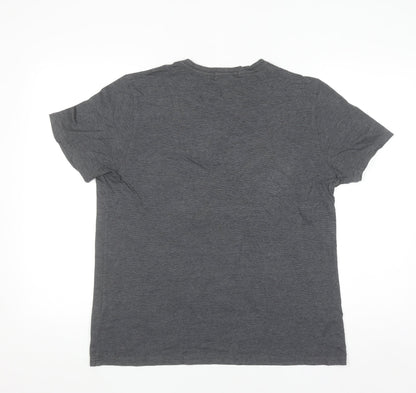 Jaeger Men's Grey Cotton Crew Neck Short Sleeve T-Shirt Size L