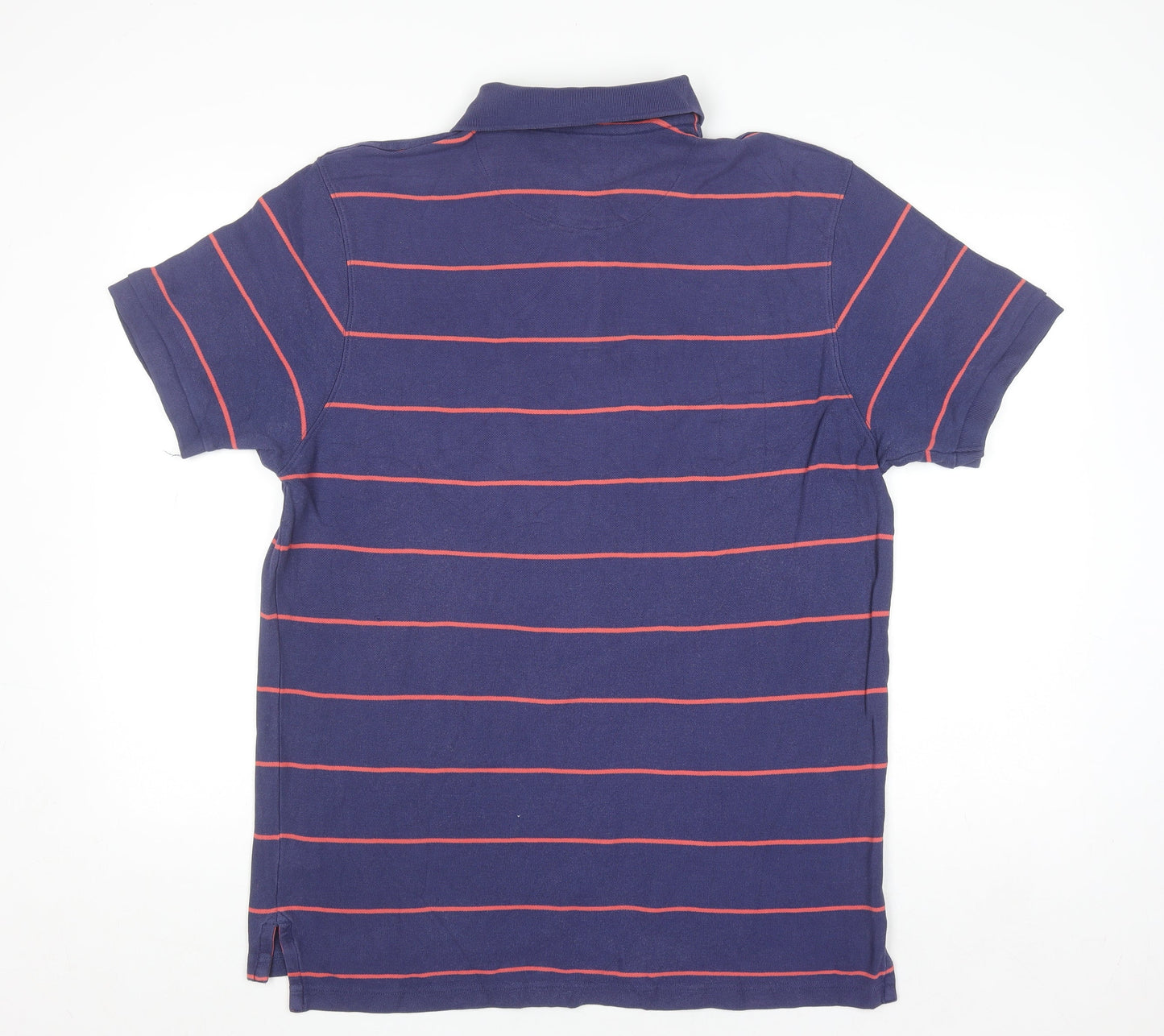 Charles Tyrwhitt Men's Blue Striped Cotton Polo Shirt Size L