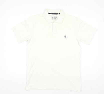 Original Penguin Men’s Ivory Cotton Polo Shirt Size L