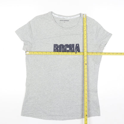 Rocha John Rocha Women’s Grey Cotton Short Sleeve T-Shirt Size 14