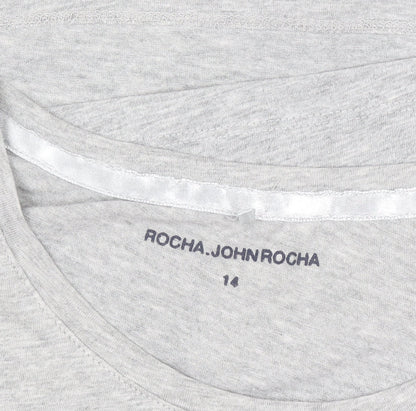 Rocha John Rocha Women’s Grey Cotton Short Sleeve T-Shirt Size 14