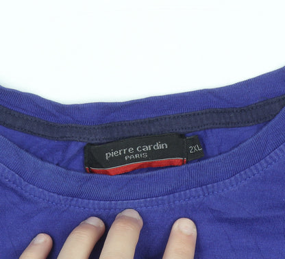 Pierre Cardin Men's Blue 2XL Sleeveless Cotton Top