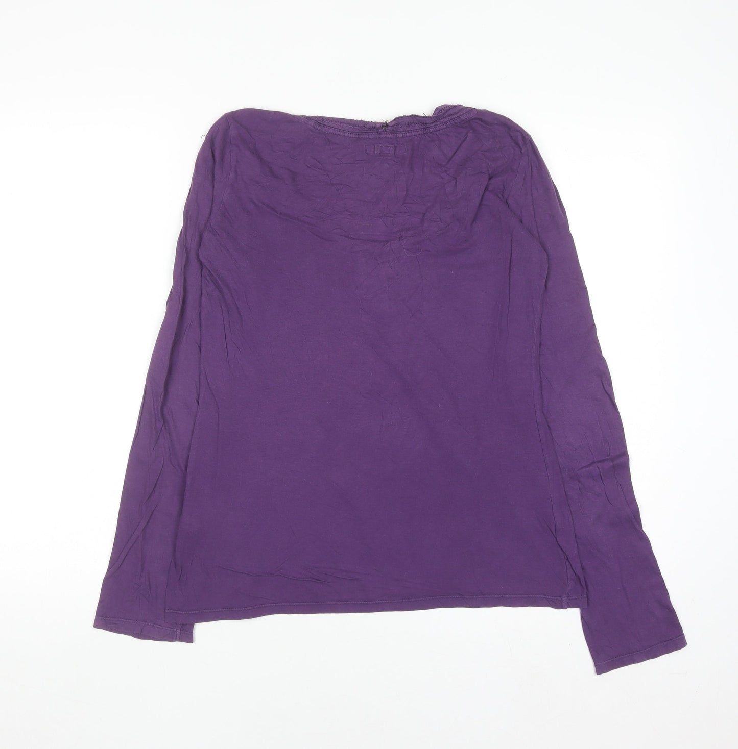 White Stuff Women's Purple Cotton Long Sleeve Blouse Size 10