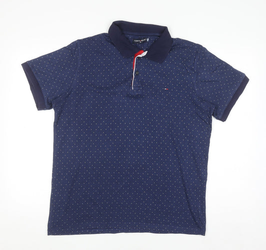 Tommy Hilfiger Men's Blue XL Cotton Polo Shirt Classic Fit