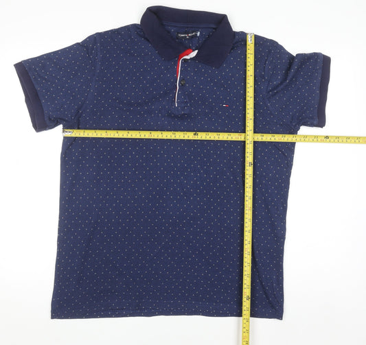 Tommy Hilfiger Men's Blue XL Cotton Polo Shirt Classic Fit