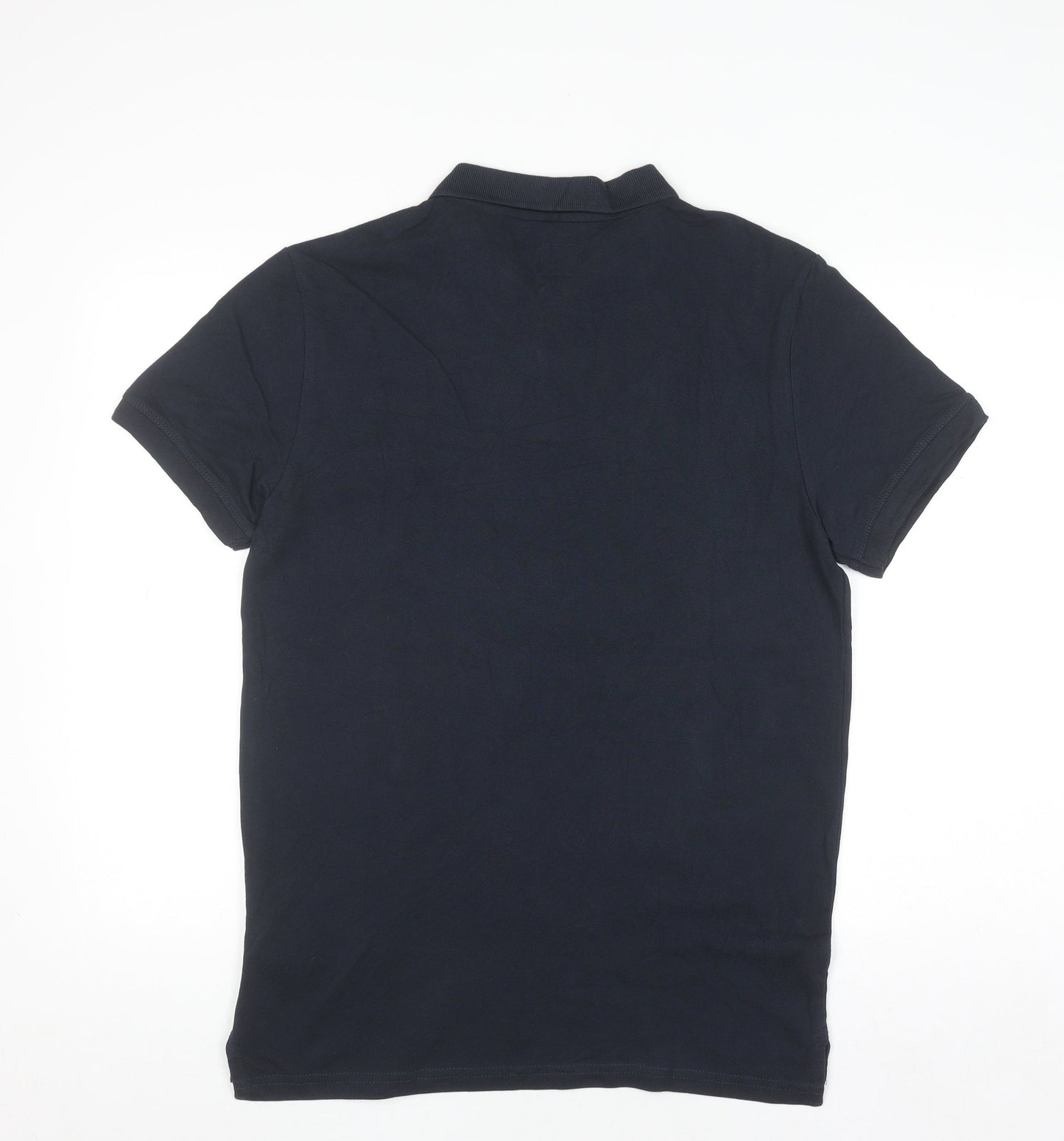 Jack Wills Men's Blue Cotton Slim Fit Short Sleeve Polo Shirt M