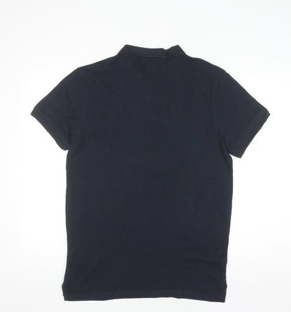 Jack Wills Men's Blue Cotton Slim Fit Short Sleeve Polo Shirt M