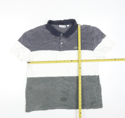 Lacoste Men's Multicoloured Cotton Regular Fit Polo Shirt XL