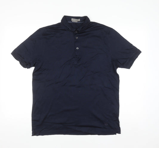 Corneliani Men's Blue Cotton Polo Shirt Size L Made in Italy