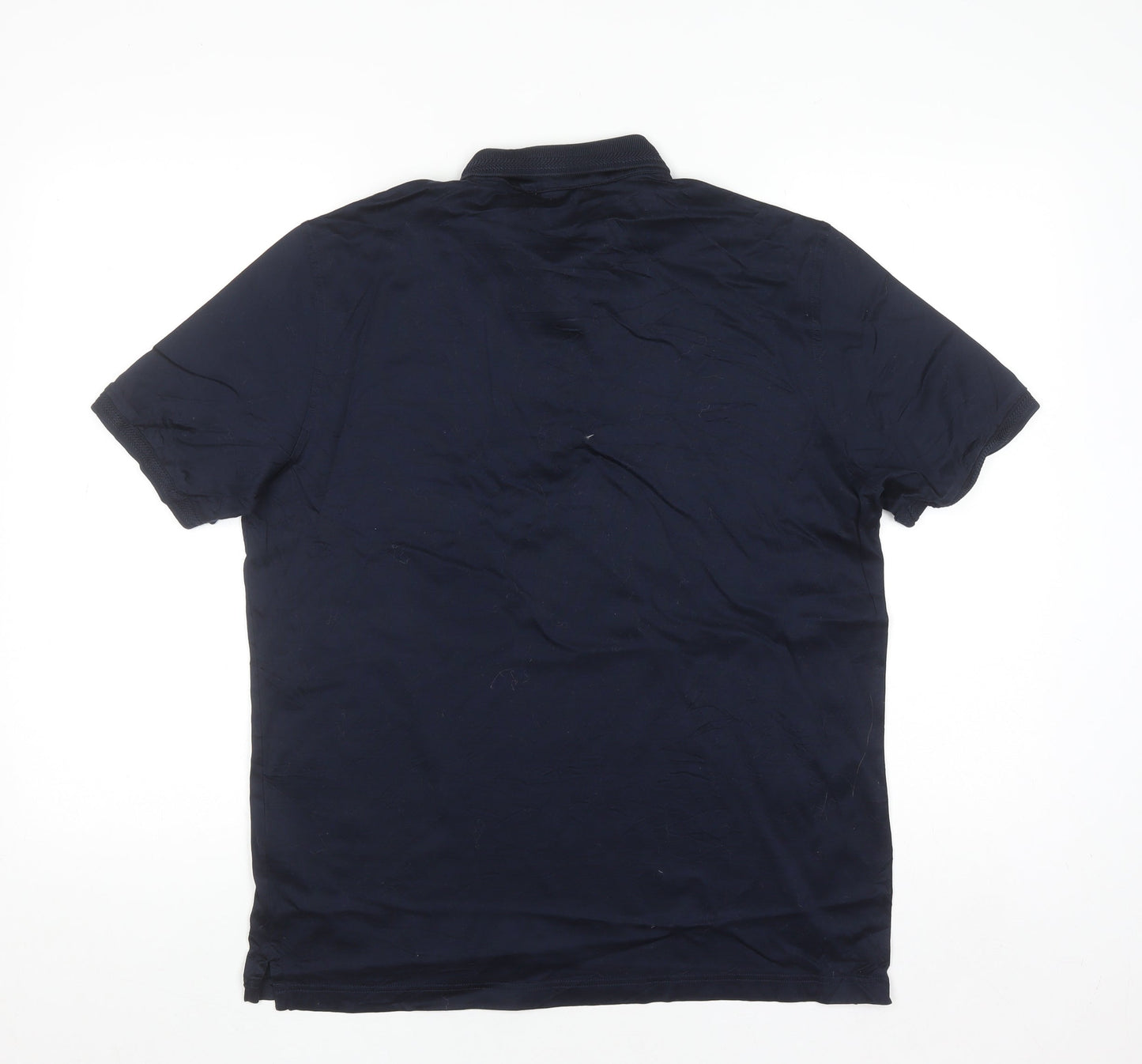 Corneliani Men's Blue Cotton Polo Shirt Size L Made in Italy