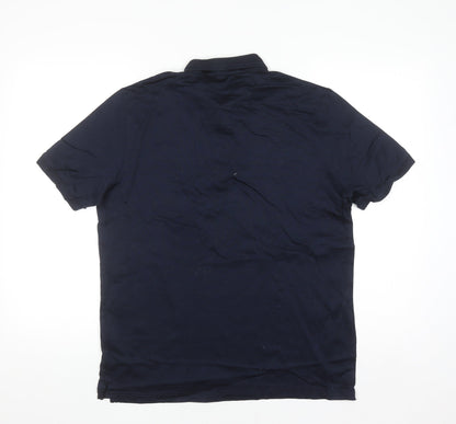 Corneliani Men's Blue Cotton Polo Shirt Size L Made in Italy