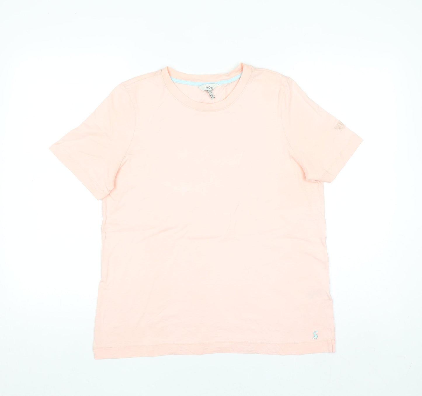 Joules Women's Pink Cotton Crew Neck Short Sleeve T-Shirt Size 10