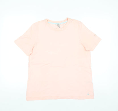 Joules Women's Pink Cotton Crew Neck Short Sleeve T-Shirt Size 10