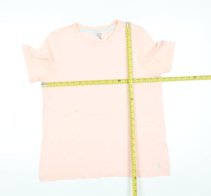 Joules Women's Pink Cotton Crew Neck Short Sleeve T-Shirt Size 10