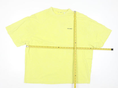 Collusion Men's Yellow Graphic Print Relaxed Fit Cotton T-Shirt S