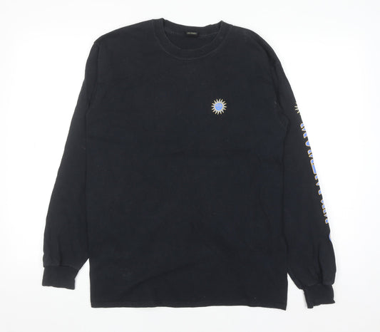 Urban Outfitters Men’s Black Graphic Long Sleeve Cotton Top Size S