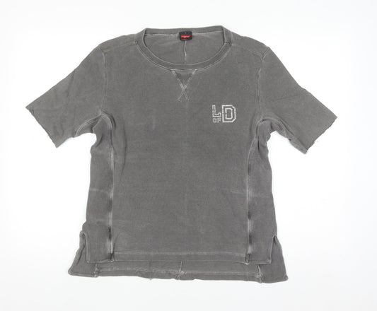 Diesel Men's Grey Cotton Crew Neck Short Sleeve T-Shirt L