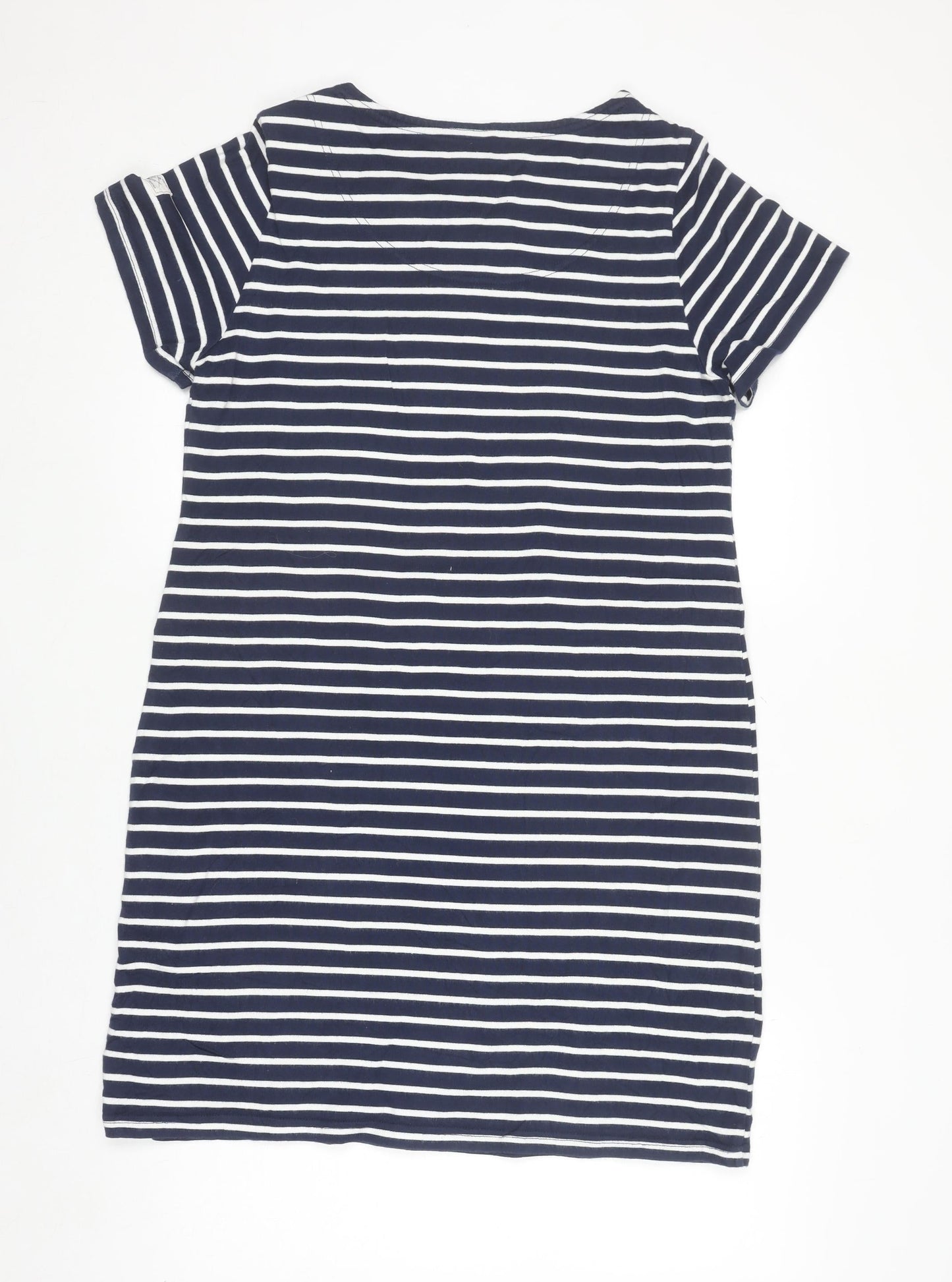 Joules Women Blue Stripe Cotton T-Shirt Dress Size 14