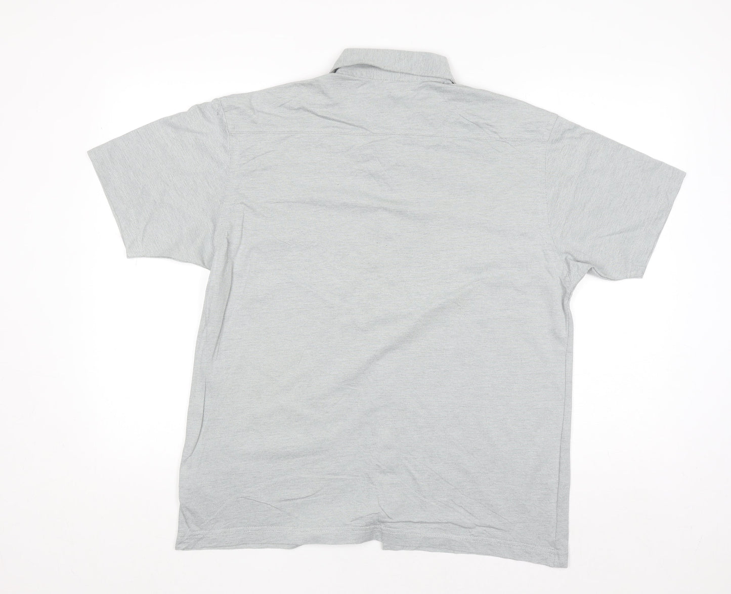 Marks and Spencer Mens Grey Cotton Blend Short Sleeve Polo Shirt M