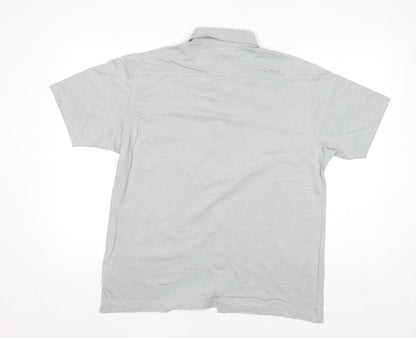 Marks and Spencer Mens Grey Cotton Blend Short Sleeve Polo Shirt M