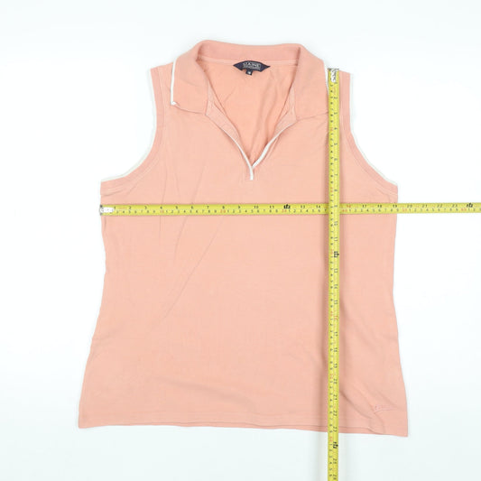 Maine New England Women's Pink Sleeveless Polo Top Size 16