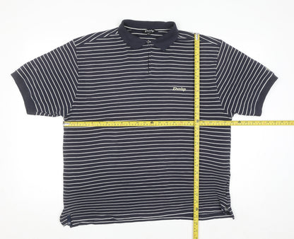 Dunlop Golf Men's Blue Striped Polo Shirt XL Regular Fit
