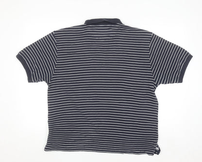 Dunlop Golf Men's Blue Striped Polo Shirt XL Regular Fit
