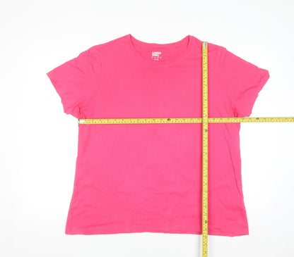 Lands' End Women’s Pink XL Short Sleeve Cotton T-Shirt