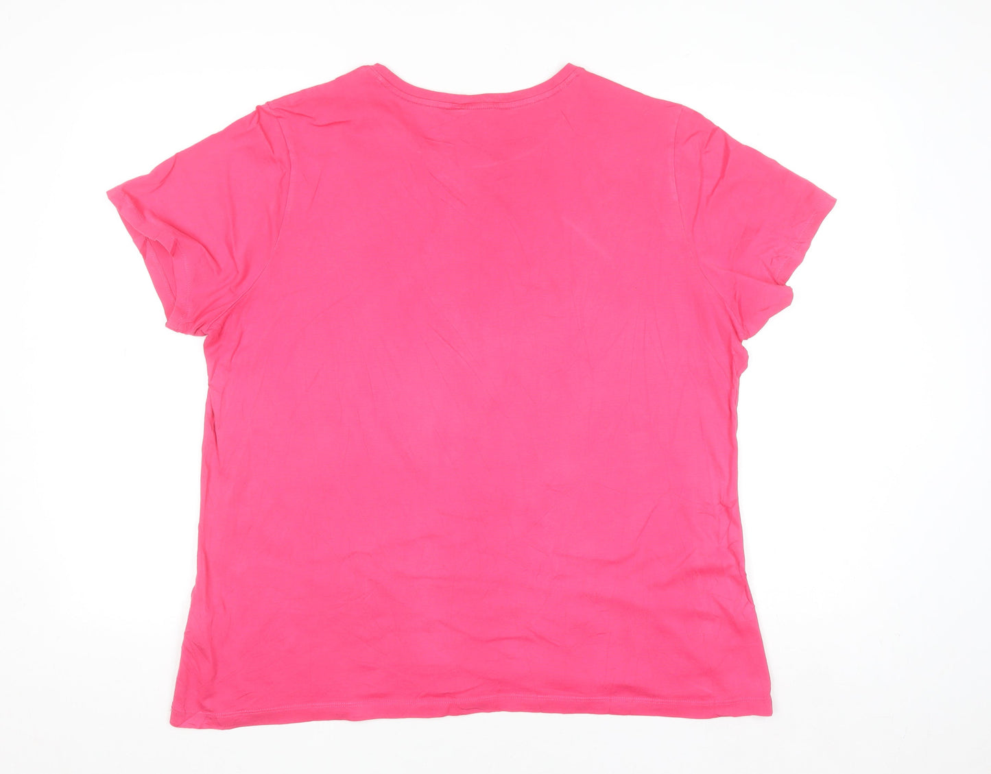 Lands' End Women’s Pink XL Short Sleeve Cotton T-Shirt