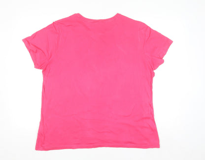 Lands' End Women’s Pink XL Short Sleeve Cotton T-Shirt