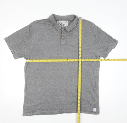 FCUK Men’s Grey Cotton Polo Shirt XL Short Sleeve Casual