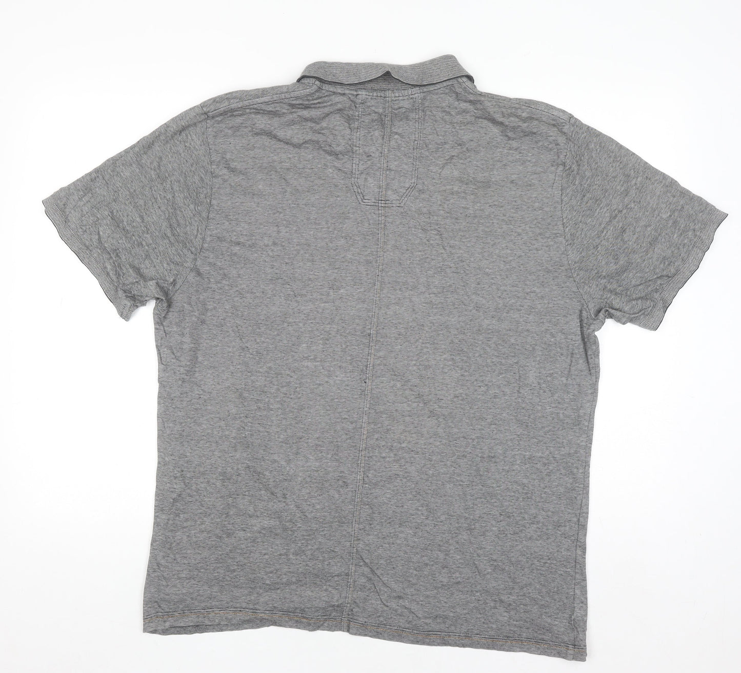 FCUK Men’s Grey Cotton Polo Shirt XL Short Sleeve Casual