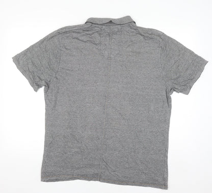 FCUK Men’s Grey Cotton Polo Shirt XL Short Sleeve Casual