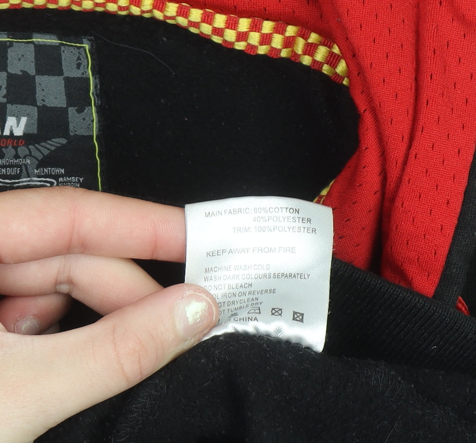Isle of Man Men's Black Full Zip Hoodie M Embroidered Road Races Fleece