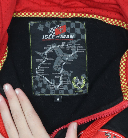 Isle of Man Men's Black Full Zip Hoodie M Embroidered Road Races Fleece