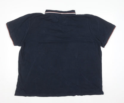 Very Man Navy Blue 3XL Men's Cotton Short Sleeve Polo Shirt