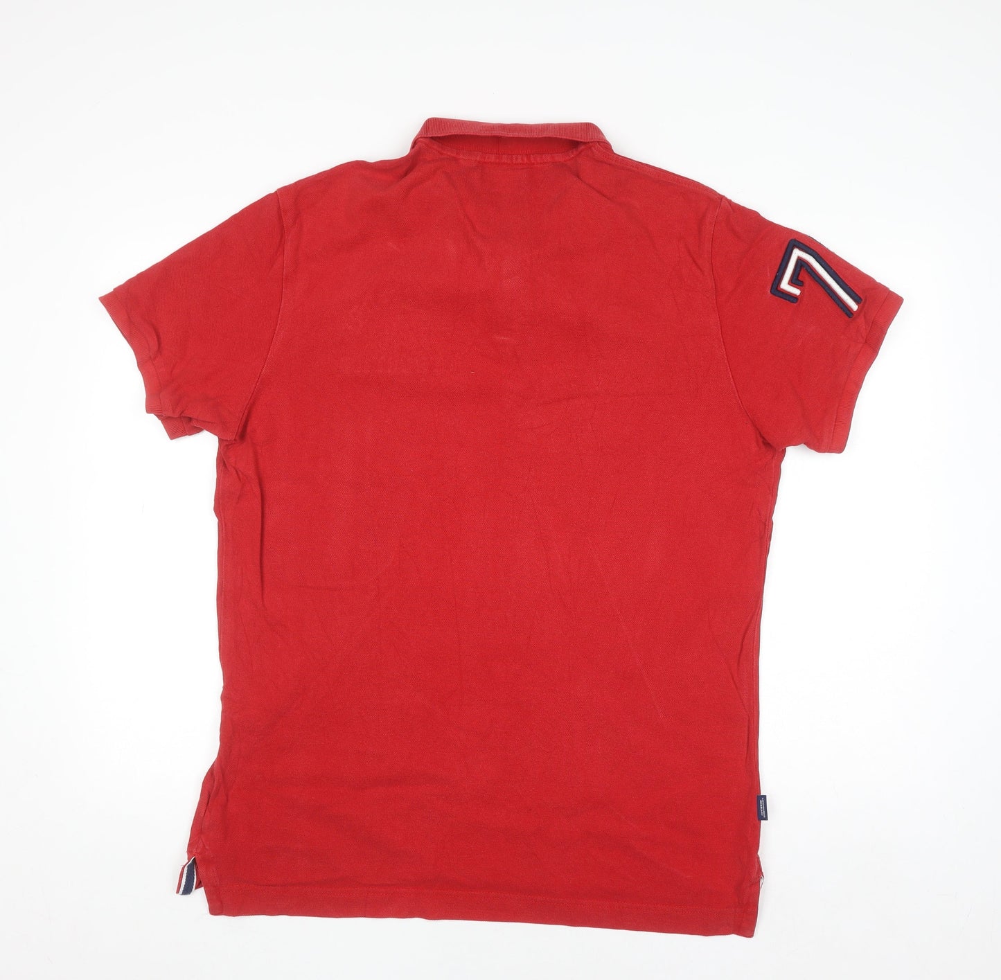 Superdry Men's Red 2XL Polo Shirt Athletic Embroidered Logo